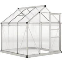 Outsunny 6 x 6ft Polycarbonate Greenhouse - Clear(m-1)