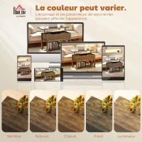 HOMCOM Table basse relevable et extensible table de salon avec compartiment caché étagère ouverte 100x45x50,5cm brun rustique(m-8)