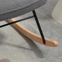 HOMCOM Accent Rocking Chair, Upholstered Berber Fleece Nursery Glider Rocker, Modern Armchair, Wingback Chair for Living Room and Bedroom, Dark Grey(m-9)