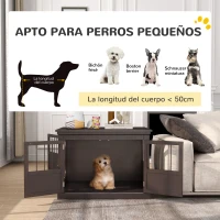 PawHut Jaula para Perros Pequeños Mesa Auxiliar Moderna con 3 Puertas Francés con Cierre Magnético 78x53x59,3 cm Café(m-7)