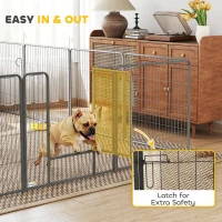 PawHut 16 Panels Heavy Duty Puppy Playpen, for Small and Medium Dogs, Indoor and Outdoor Use - Grey(m-7)