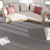 HOMCOM Tapis salon 200 x 140 cm tapis à poils longs, lavable en machine, antidérapant, en fausse fourrure, gris clair(m-8)