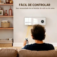 HOMCOM Aquecedor Elétrico de Baixo Consumo de Parede 2000W com 3 Modos Ecrã LED Termostato Temporizador e Oscilação Branco(m-8)