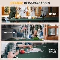 SPORTNOW 9FT Folding Table Tennis Ping Pong Table, Indoor Game Table w/ 8 Wheels, 2 Bats, 3 Balls for Indoor Use, Green(m-7)