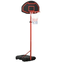 HOMCOM Basketball Hoop Outdoor, Portable Basketball Hoop and Stand with Weighted Base, Portable on Wheels, 1.55-2.1m, for Teens, Juniors, Adults, Black(m-10)