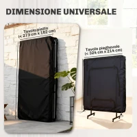 SPORTNOW Copertura Tavolo da Ping Pong 257x153x5 cm in Polietilene Nero con Fibbie e Cerniere incluse(m-5)