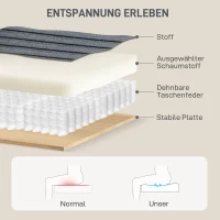 HOMCOM Sofa-Bett mit Kissen, Schaumstoff, zum Bett umwandelbar, Becherhalter, Grau(m-5)