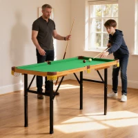 SPORTNOW Klappbarer Billardtisch, Mini-Billiard-Tisch, 2 Queues, 16 Kugeln, Dreieck, Bürste, Grün(m-2)