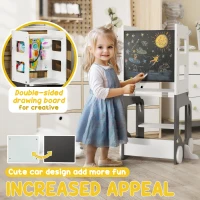 AIYAPLAY Toddler Step Stool, 4 in 1 Standing Tower, Foldable Toddler Step with Safety Rail, for Kitchen, Bathroom, Grey(m-7)