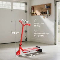 AIYAPLAY Electric Scooter for Kids Aged 4-7 Years, with Flashing LED Lights, Rear Auxiliary Wheels, Red(m-3)