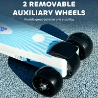 AIYAPLAY Electric Scooter for Kids Aged 4-7 Years, with Flashing LED Lights, Rear Auxiliary Wheels, Blue(m-7)