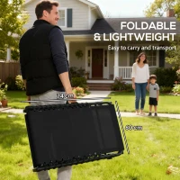 Outsunny Foldable Sun Lounger, Outdoor 4 Level Adjustable Backrest Reclining Chaise Chair, Steel Frame Recliner Chair for Camping, Hiking, Black(m-6)