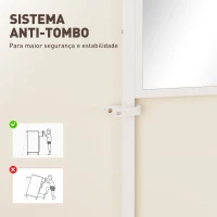 HOMCOM Móvel Cabide de Entrada com Espelho e Sapateira 4 em 1 com 3 Prateleiras Banco 10 Ganchos 98x34x186 cm Madeira(m-7)