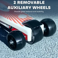 AIYAPLAY Electric Scooter for Kids Aged 4-7 Years, with Flashing LED Lights, Rear Auxiliary Wheels, Red(m-7)