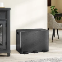 HOMCOM Poubelle de cuisine, poubelle tri sélectif, 3 compartiments de 20L, seaux intérieurs amovibles, 61,9x36,6x56,7cm, noir(m-10)