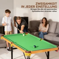 SPORTNOW Klappbarer Billardtisch, Mini-Billiard-Tisch, 2 Queues, 16 Kugeln, Dreieck, Bürste, Grün(m-7)
