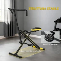 SPORTNOW Macchina Total Crunch Pieghevole con Seduta Regolabile, in Metallo e Plastica, 57x105x115 cm, Giallo(m-5)