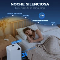 HOMCOM Deshumidificador 12L/día Depósito de Agua 2,1L Pantalla LED Temporizador 24 H Bloqueo Infantil hasta 12-25㎡ Blanco(m-4)