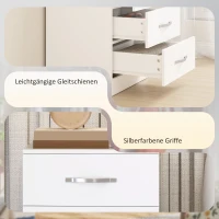 HOMCOM Ladekast met 5 lades, ladekast voor kleding en spullen, spaanplaat, wit(m-7)