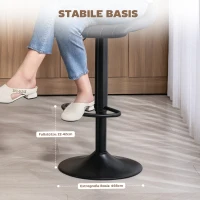 HOMCOM Barhocker 2er-Set im Retrodesign, mit Fußstütze, höhenverstellbar, 43 cm x49,5 cm x 111 cm(m-7)