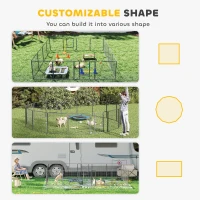 PawHut 16 Panels Heavy Duty Puppy Playpen, for Small and Medium Dogs, Indoor and Outdoor Use - Grey(m-4)