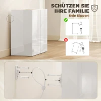 HOMCOM Kommode, Sideboard mit Soft-Close-Türen, anpassbares Regal, für Wohnzimmer, Küche, Esszimmer, Weiß(m-7)