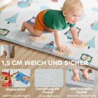 AIYAPLAY Baby-Spielmatte, Tiermuster, Schaumstoff, 1,5 cm dicke Polsterung, rutschfest(m-6)