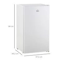 HOMCOM Réfrigérateur congélateur petit réfrigérateur 91 L étagères modulables design sous-comptoir 47,5 x 44,2 x 84 cm blanc(m-3)