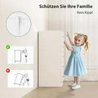 HOMCOM Ladekast met 5 lades, ladekast voor kleding en spullen, spaanplaat, wit(m-5)