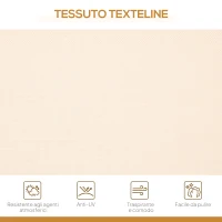 Outsunny Dondolo da Giardino a 3 Posti con Tettuccio, Seduta Traspirante e Telaio in Acciaio, Beige(m-7)