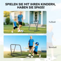 HOMCOM Rebounder für Fußball, 78 x 84 cm Prellwand mit Heringen, verstellbar in 5 Stufen, tragbar, Kickback Tor, Fußballtor für Jugendliche, Fußball Trainingszubehör für Baseball Training Weiß(m-7)