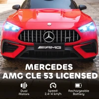AIYAPLAY Licensed Mercedes AMG Kids Electric Car, 12V Ride On Car with Dual Motors, Remote Control for 3-6 Years, Red(m-4)
