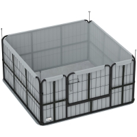 PawHut Steel Dog Whelping Box with Washable Whelping Pad, Wind-Resistant Cloth, for Small, Medium Dogs, 122 x 122 x 60cm