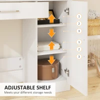 HOMCOM Masuță cu Oglindă de Machiaj din PAL Alb 90x38x138 cm(m-5)