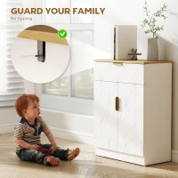 HOMCOM Sideboard Storage Cabinet, Modern Storage Cupboard with Drawer and Adjustable Shelf for Living Room, Kitchen, Dining Room, Entryway, White(m-6)