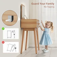 HOMCOM Masă de Machiaj Birou 2 în 1 cu Oglindă și Spațiu de Depozitare(m-8)