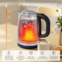 HOMCOM Kettle and Toaster Set, 1.7L 3000W Rapid Boil Jug Kettle with Otter Thermostat, Limescale Filter, 4 Slice Toaster with 7 Browning Controls, Crumb Tray, LED Strip, Silver Tone(m-5)