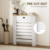 HOMCOM 95.5H x 78Wcm Radiator Cover, with Drawer - White(m-4)
