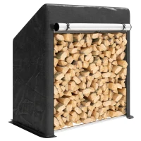 Outsunny Suport de Lemne de Exterior din Oțel cu Acoperire Impermeabilă 100x60x110 cm(m-11)