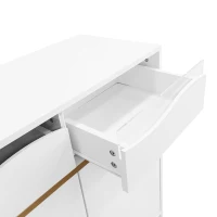 Scarpiera con illuminazione LED, mobile da ingresso con cassetti e ripiani, 80x35x105 cm, Bianco(m-6)