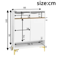 Scarpiera con illuminazione LED, mobile da ingresso con cassetti e ripiani, 80x35x105 cm, Bianco(m-3)