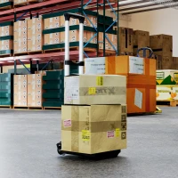 HOMCOM Cărucior portbagaj pliabil de 40 kg cu 2 curele, mâner telescopic, din aluminiu și plastic, negru(m-8)