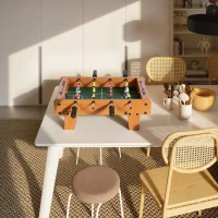 SPORTNOW 20 in Table-top Football Table with Stainless Steel Rods, Compact Foosball Table for Kids and Adults, All-Inclusive Foosball Game Set for Indoor, Nature Wood Finish(m-8)