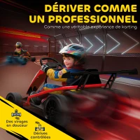AIYAPLAY Voiture électrique GoKart kart électrique pour enfants 2 x 24 V moteurs mode dérive à 13 km/h 119 x 77 x 54 cm rouge(m-4)