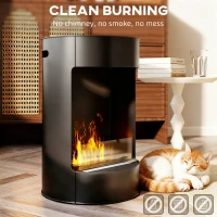 HOMCOM Șemineu cu Bioetanol, Sobă Independentă cu Etanol de 64 cm, Ardere 3 ore(m-4)