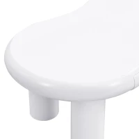 Tavolino da salotto a forma di nuvola, in MDF con illuminazione LED e cassetto, 98x65,5x40 cm, Bianco(m-7)