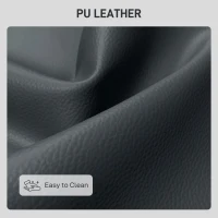 HOMCOM Canapea cu Două Locuri Fără Brațe în Piele Sintetică Capitonată cu Nasturi Negru(m-7)