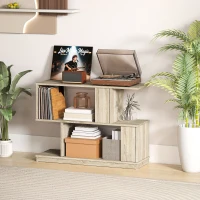 HOMCOM Măsuță de cafea modernă în formă de S cu 4 rafturi 90x30x61 cm Lemn(m-5)