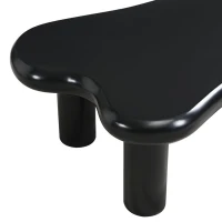 Tavolino da salotto a forma di nuvola, in MDF con illuminazione LED e cassetto, 98x65,5x40 cm, Nero(m-7)