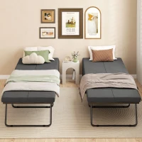 HOMCOM Klappbett, mit Matratze und Schutzabdeckung, 190 x 69 x 38,5 cm, Grau(m-9)